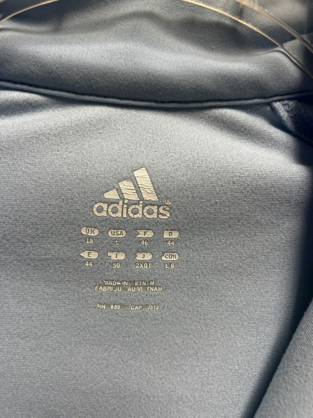 Adidas Women's Light Blue Full-Zip Performance Jacket, Size L - Picture 7 of 7